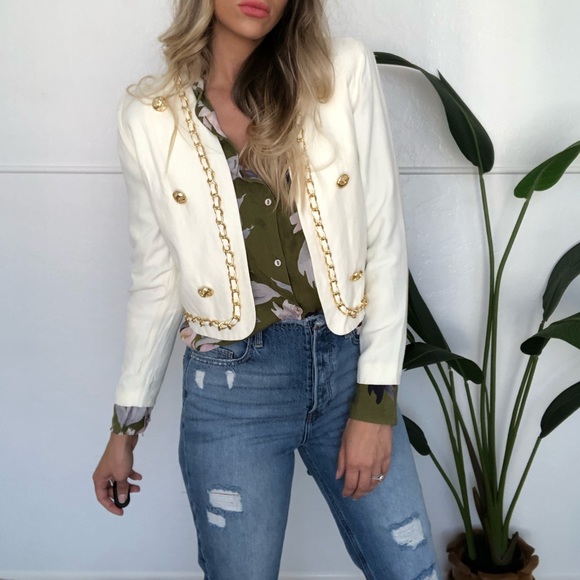 Cache Jackets & Blazers - {Caché} military cropped open blazer